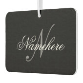 黒ユニークパーソナライズされた名モノグラム カーエアーフレッシュナー (左)