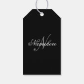 黒ユニークパーソナライズされた名モノグラム ギフトタグ (裏面)