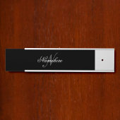 黒ユニークパーソナライズされた名モノグラム サインプレート