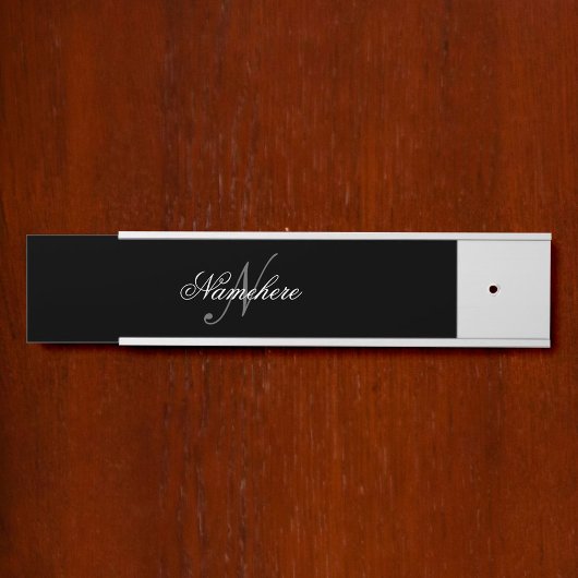 黒ユニークパーソナライズされた名モノグラム サインプレート