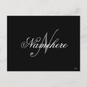 黒ユニークパーソナライズされた名モノグラム シーズンポストカード (裏面)