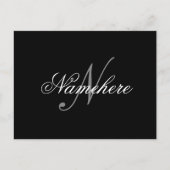 黒ユニークパーソナライズされた名モノグラム シーズンポストカード (正面)