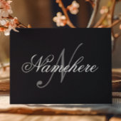 黒ユニークパーソナライズされた名モノグラム シーズンポストカード