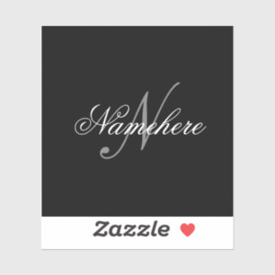 黒ユニークパーソナライズされた名モノグラム シール