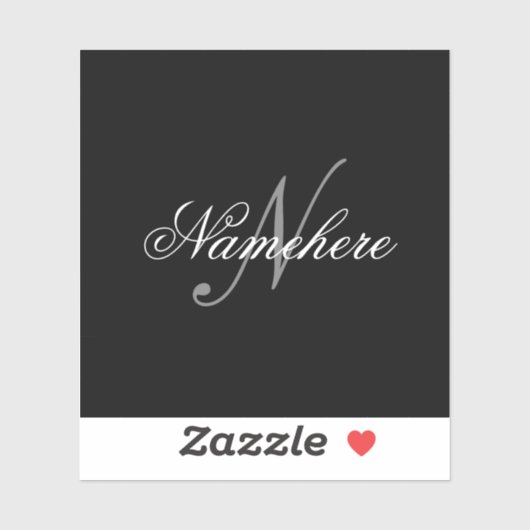 黒ユニークパーソナライズされた名モノグラム シール (シート)