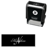 黒ユニークパーソナライズされた名モノグラム セルフインキングスタンプ (インサイチュ)