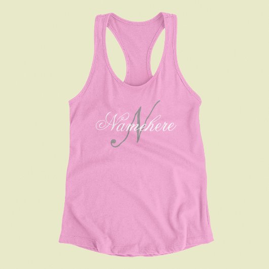 黒ユニークパーソナライズされた名モノグラム タンクトップ