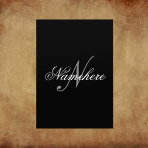 黒ユニークパーソナライズされた名モノグラム チラシ