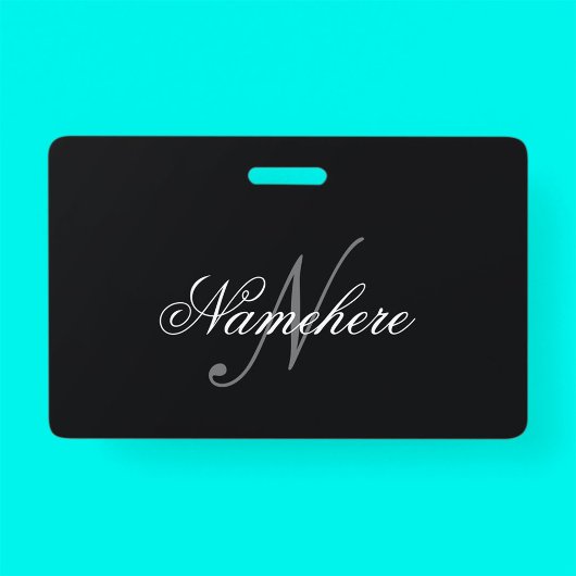 黒ユニークパーソナライズされた名モノグラム バッジ