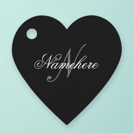 黒ユニークパーソナライズされた名モノグラム フェイバータグ