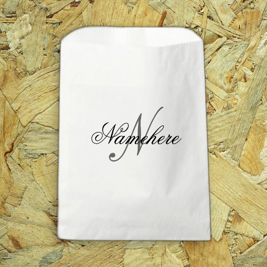 黒ユニークパーソナライズされた名モノグラム フェイバーバッグ