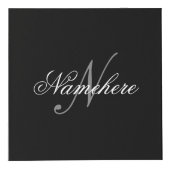 黒ユニークパーソナライズされた名モノグラム フォトキューブ (正面)