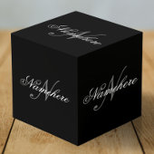 黒ユニークパーソナライズされた名モノグラム フォトキューブ