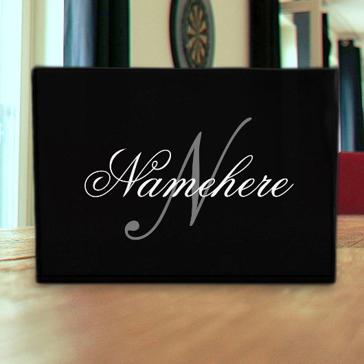 黒ユニークパーソナライズされた名モノグラム フォトブロック