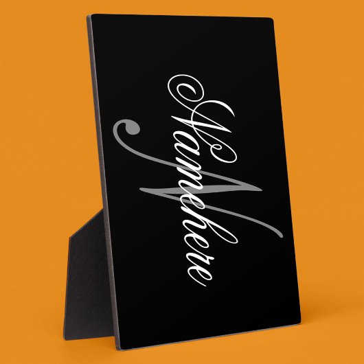 黒ユニークパーソナライズされた名モノグラム フォトプラーク