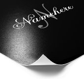 黒ユニークパーソナライズされた名モノグラム フォトプリント            (角)