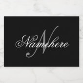 黒ユニークパーソナライズされた名モノグラム フードラベル (シングルラベル)