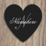 黒ユニークパーソナライズされた名モノグラム ペーパーコースター<br><div class="desc">黒パーソナライズされたユニーク白の名前モノグラムデザイン。</div>