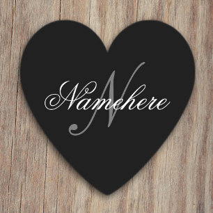 黒ユニークパーソナライズされた名モノグラム ペーパーコースター