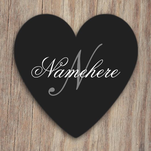 黒ユニークパーソナライズされた名モノグラム ペーパーコースター