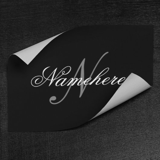 黒ユニークパーソナライズされた名モノグラム ポスター