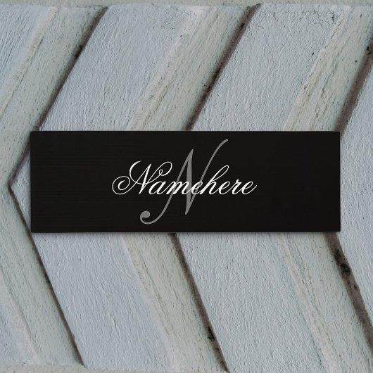 黒ユニークパーソナライズされた名モノグラム ヨガマット