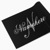 黒ユニークパーソナライズされた名モノグラム ラッピングペーパー