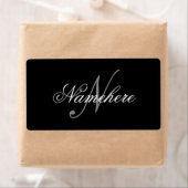 黒ユニークパーソナライズされた名モノグラム ラベル (インサイチュ)