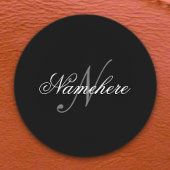 黒ユニークパーソナライズされた名モノグラム ラベル