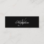 黒ユニークパーソナライズされた名モノグラム ロイヤリティカード (正面)