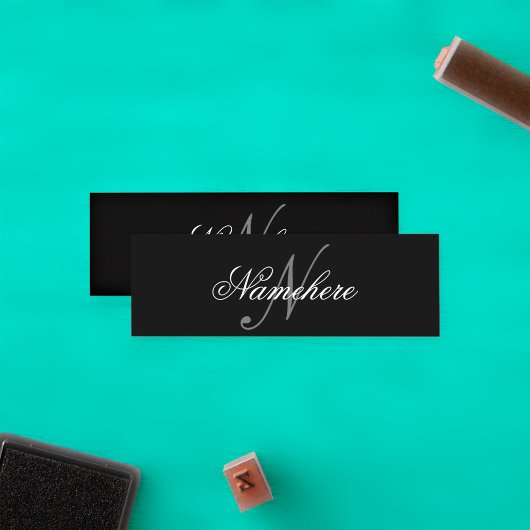 黒ユニークパーソナライズされた名モノグラム ロイヤリティカード