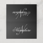 黒ユニークパーソナライズされた名モノグラム 予約カード (外部開封)