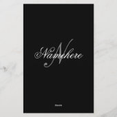 黒ユニークパーソナライズされた名モノグラム 便箋 (裏面)