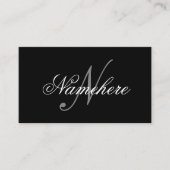 黒ユニークパーソナライズされた名モノグラム 割引カード (正面)