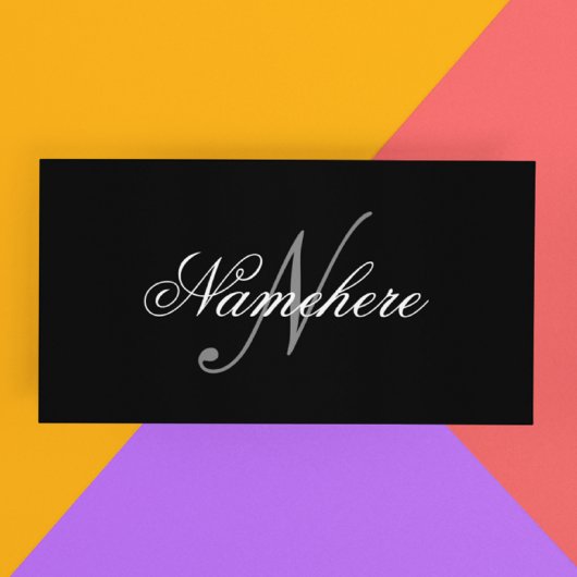 黒ユニークパーソナライズされた名モノグラム 割引カード