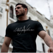 黒ユニークパーソナライズされた名モノグラム Tシャツ