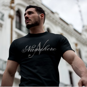 黒ユニークパーソナライズされた名モノグラム Tシャツ