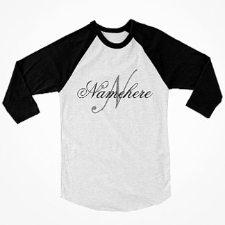 黒ユニークパーソナライズされた名モノグラム Tシャツ