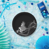 黒ユニークモダンと白のハロウィーンの魔女 ペーパープレート (パーティー)