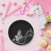 黒ユニークモダンと白のハロウィーンの魔女 ペーパープレート (パーティー)