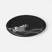 黒ユニークモダンと白のハロウィーンの魔女 ペーパープレート (アングル)