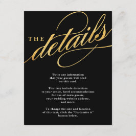黒ユニークモダンと金ゴールドのスクリプト挿入カード エンクロージャーカード