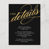 黒ユニークモダンと金ゴールドのスクリプト挿入カード エンクロージャーカード (正面)