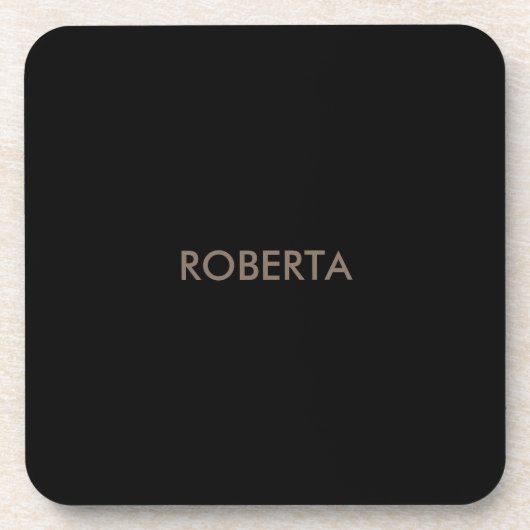 黒ユニークモダングレー独自の名前を追加 コースター (正面)