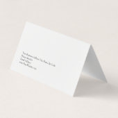 黒ユニークモダン白ミニマル主義者 名刺 (裏面)