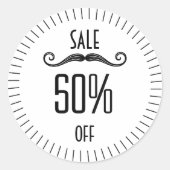 黒ユニーク店プロモーション販売シール ラウンドシール (正面)