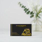 黒ユニーク建築機器ブルドーザー 名刺 (スタンド正面)