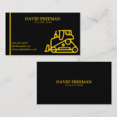 黒ユニーク建築機器ブルドーザー 名刺 (正面/裏面)