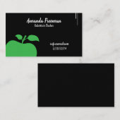 黒ユニーク板リンゴ代用先生 名刺 (正面/裏面)