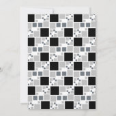 黒ユニーク灰色デジタルフレームコーナー誕生日 招待状 (裏面)